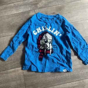 GAP Blue Long Sleeve Tee with Graphic Design